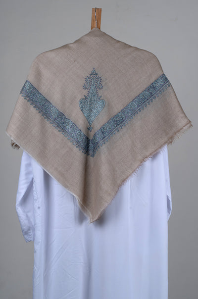 Sand Azure Rumal — Sozni Hand Embroidered