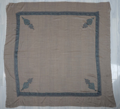 Sand Azure Rumal — Sozni Hand Embroidered