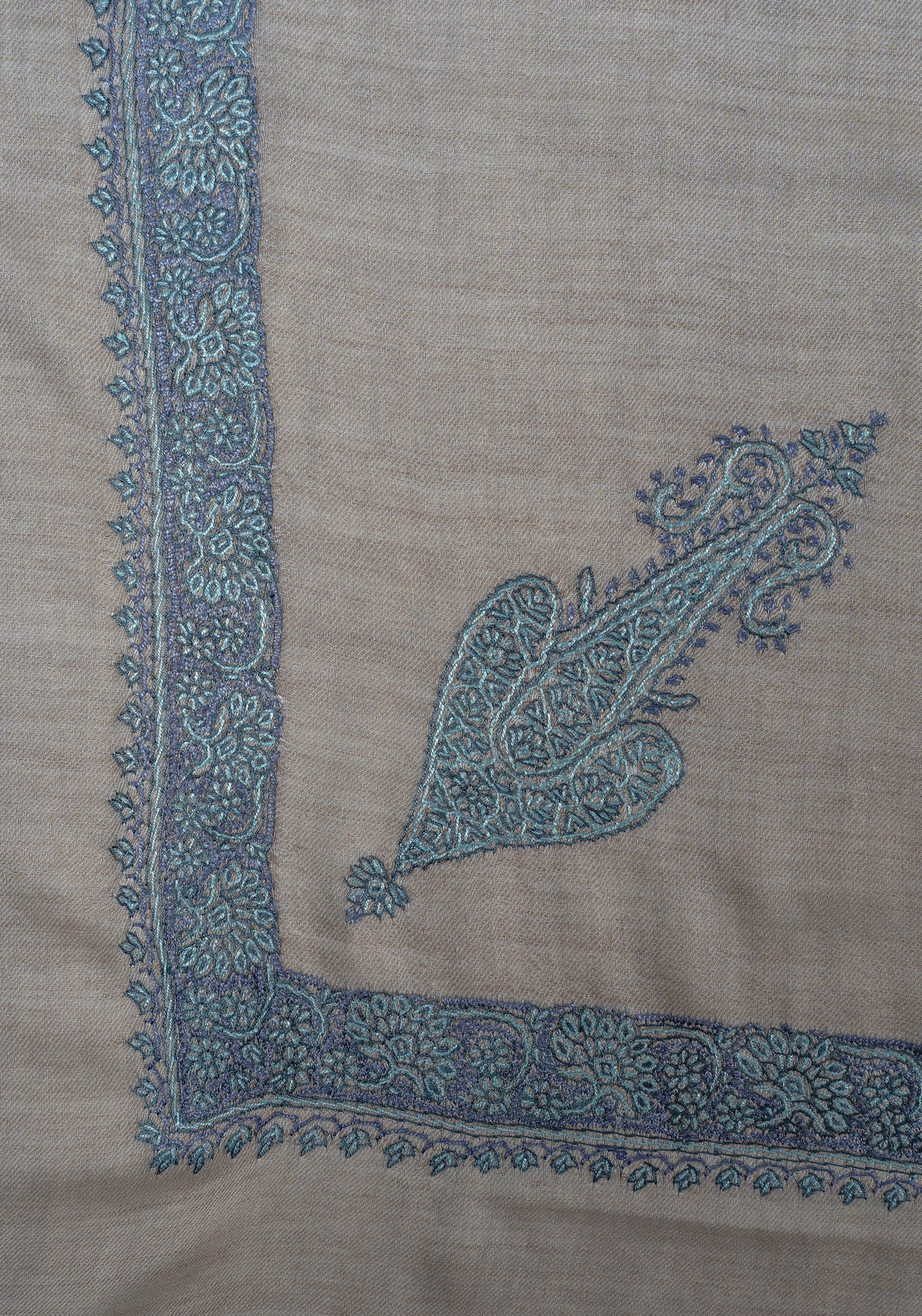 Sand Azure Rumal — Sozni Hand Embroidered