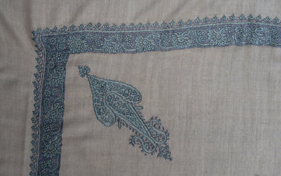 Sand Azure Rumal — Sozni Hand Embroidered
