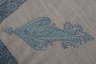 Sand Azure Rumal — Sozni Hand Embroidered