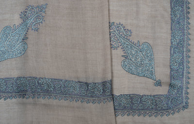 Sand Azure Rumal — Sozni Hand Embroidered