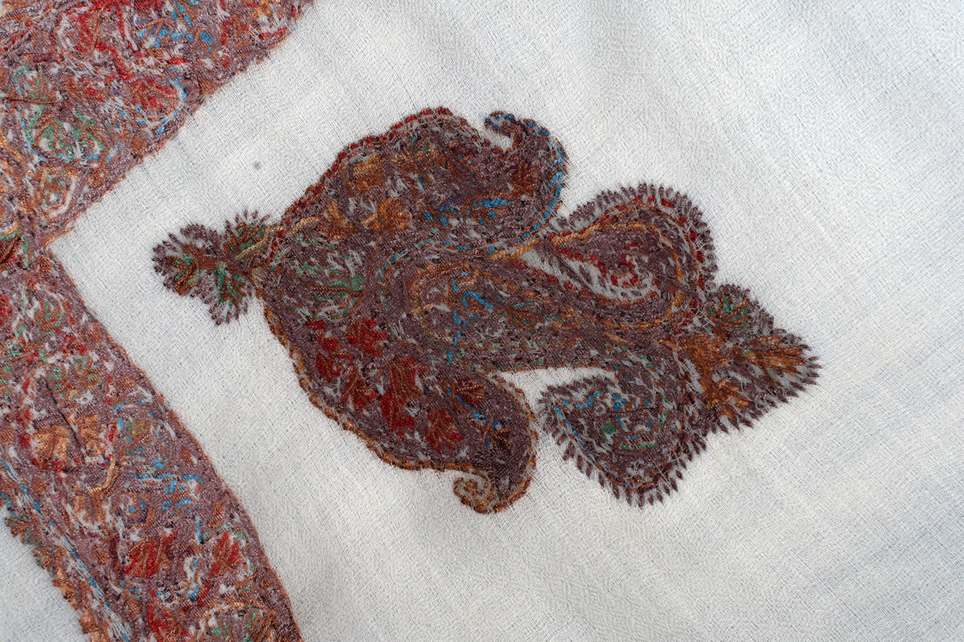 Pearl Amber Rumal — Sozni Hand Embroidered