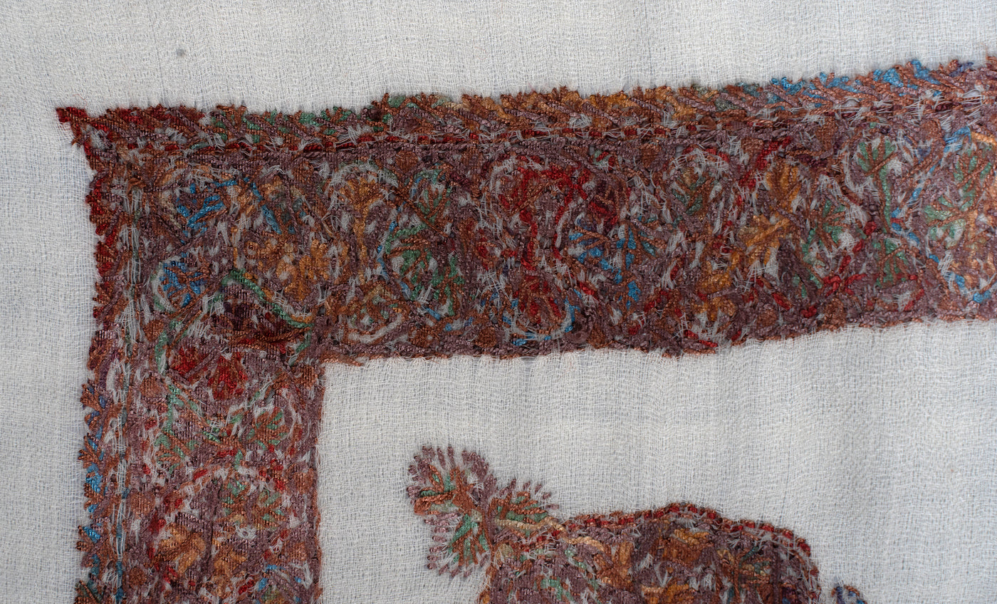 Pearl Amber Rumal — Sozni Hand Embroidered