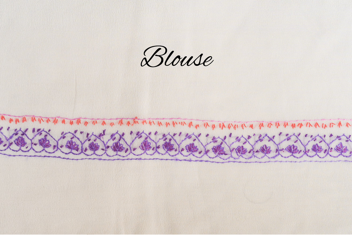 Delicate Pink Pure Crepe Saree with Sozni Hand Embroidery
