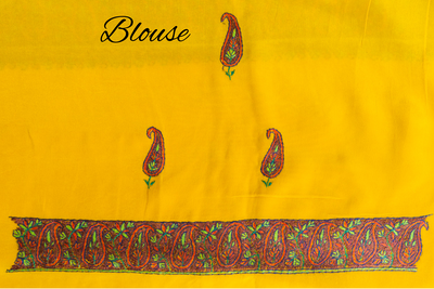 Radiant Yellow Pure Crepe Saree with Sozni Hand Embroidery