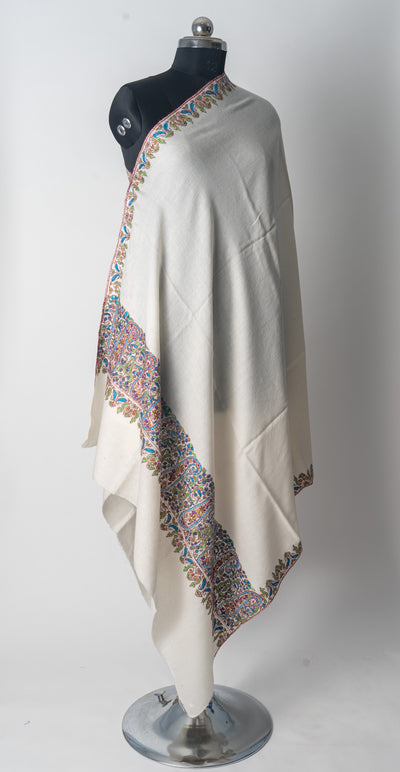 Rang-e-Bahar: Kashmiri Hand Embroidered Sozni Tapestry Shawl