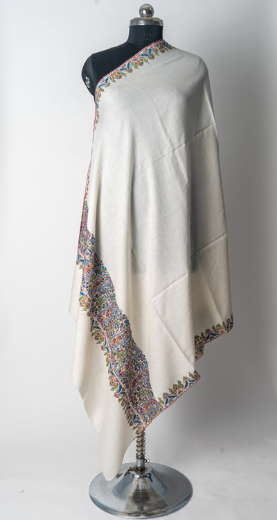 Rang-e-Bahar: Kashmiri Hand Embroidered Sozni Tapestry Shawl