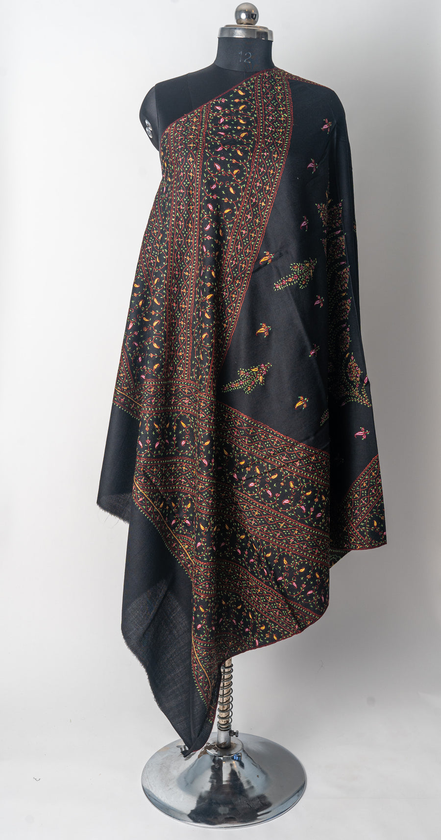 Raqs-e-Bahar: Kashmiri Hand Embroidered Sozni Shawl