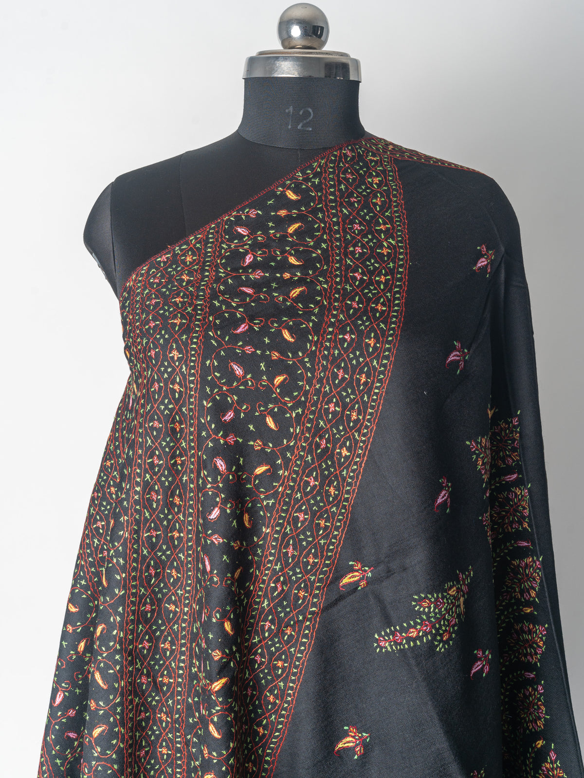 Raqs-e-Bahar: Kashmiri Hand Embroidered Sozni Shawl