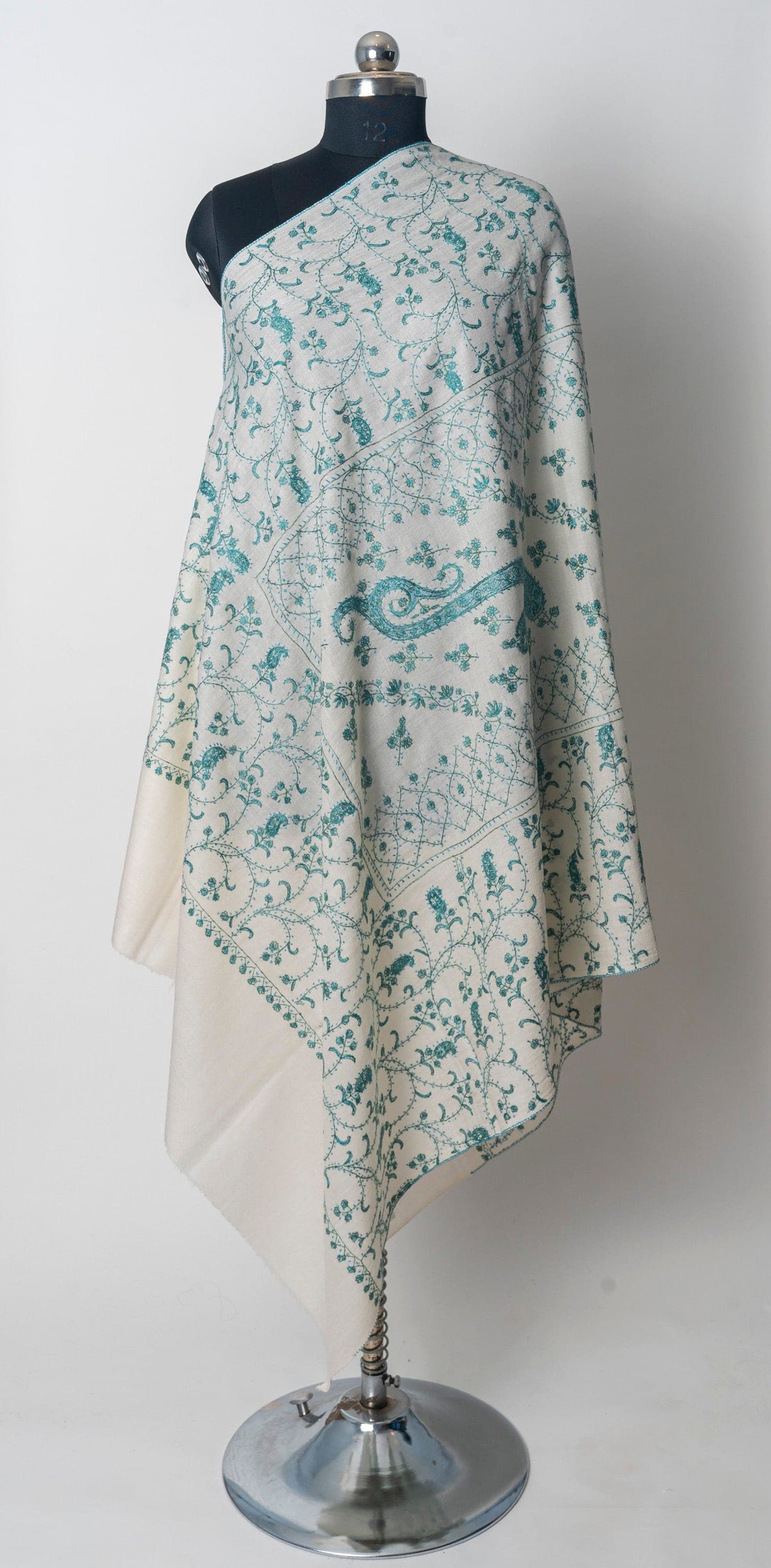 Kashmiri Hand Embroidered Sozni Shawl for Elegant Winter Wear