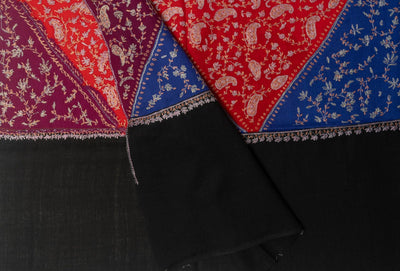 Narm-e-Dastkari: Whispering Blue Hand Embroidered Sozni Shawl