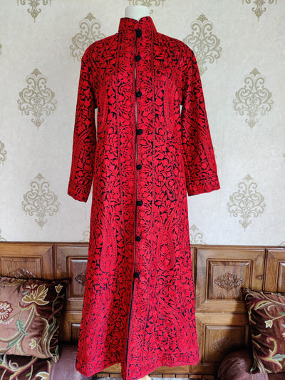 The Aari Adornment: Kashmiri Jacket with Paisley Floral Embroidery - KashmKari