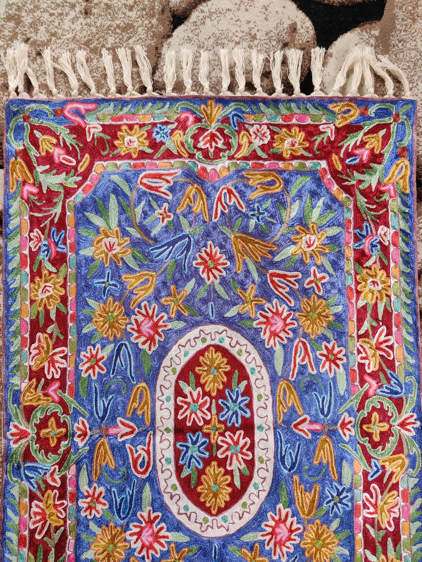 Artistry in Every Stitch: Hand-Aari Embroidered Rug 3 x 2
