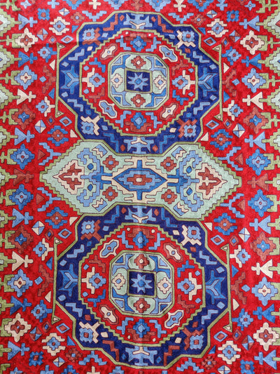 Hand-Aari Embroidered Kashmiri Rug 7 x 5 ft - KashmKari