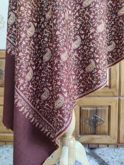 The Paisley Masterpiece: Pure Pashmina Shawl with Sozni Embroidery - KashmKari