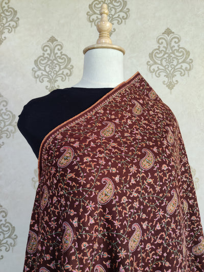 The Paisley Masterpiece: Pure Pashmina Shawl with Sozni Embroidery - KashmKari