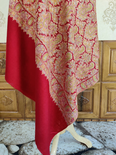 The Artisan's Palette: Pure Pashmina Shawl with Sozni Embroidery - KashmKari
