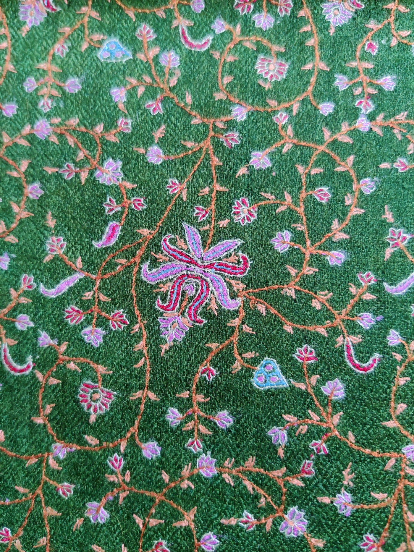 Pashmina Shawl with all over Sozni Embroidery - KashmKari