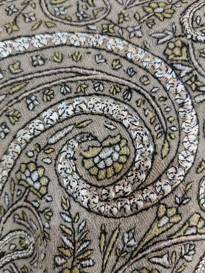 Pure Pashmina Shawl with Hand Tilla Embroidery & Sozni Embroidery