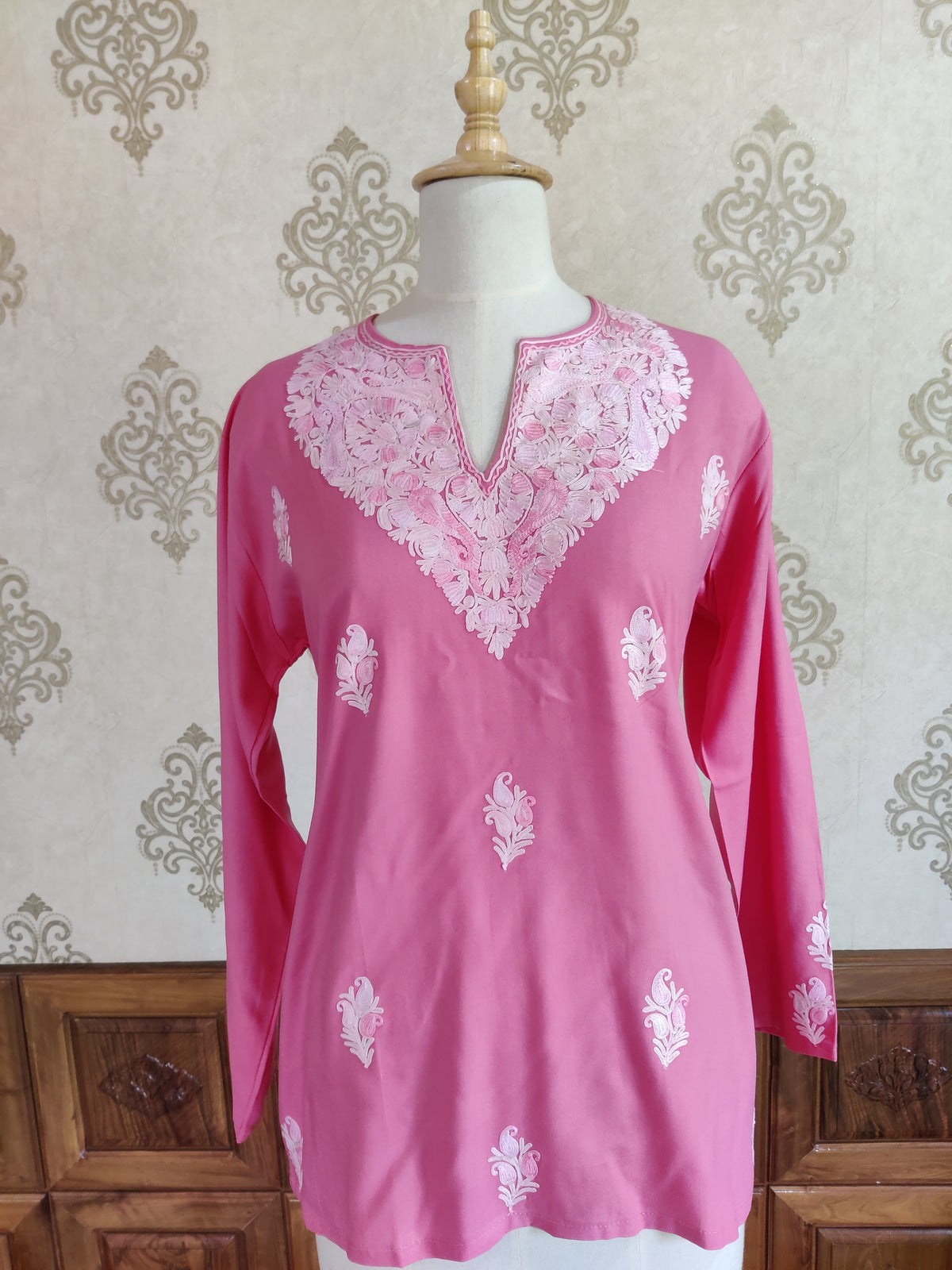Rosy Elegance Aari Embroidered Kurti