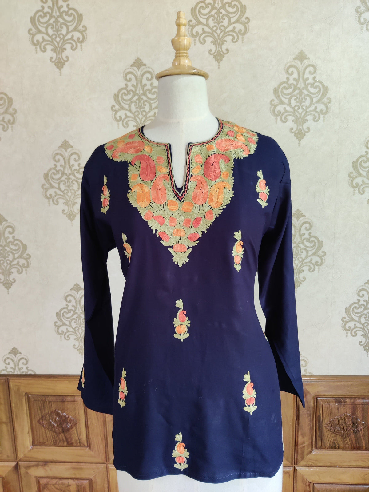 Midnight Radiance Aari Embroidered Kurti