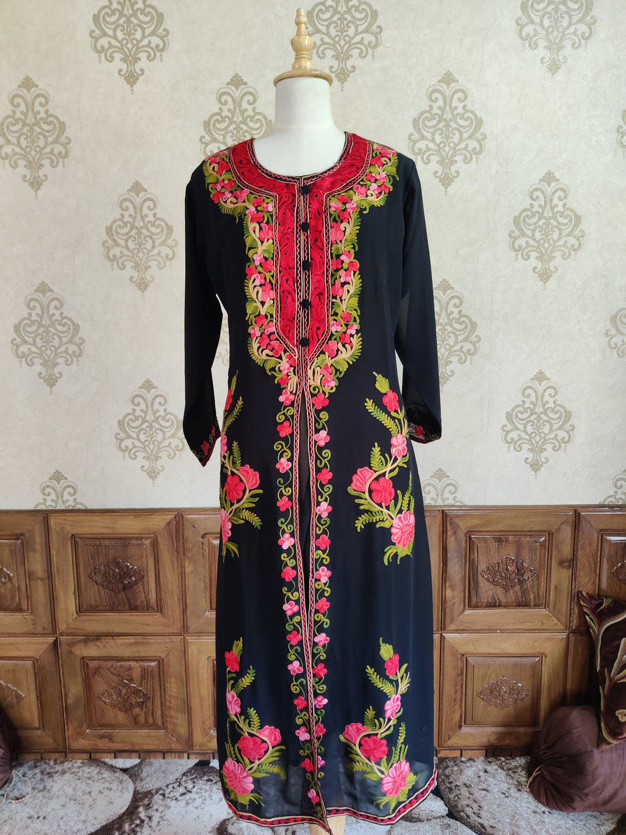 Floral Majesty Aari Embroidered Kaftan