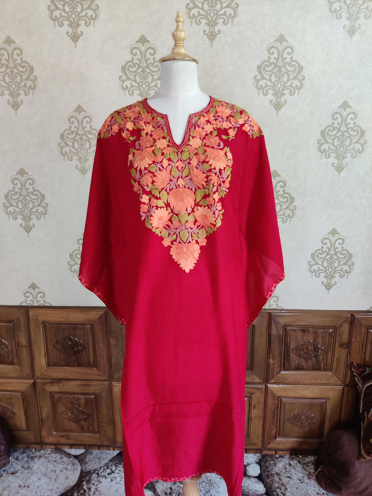 Scarlet Splendor Aari Embroidered Kurti
