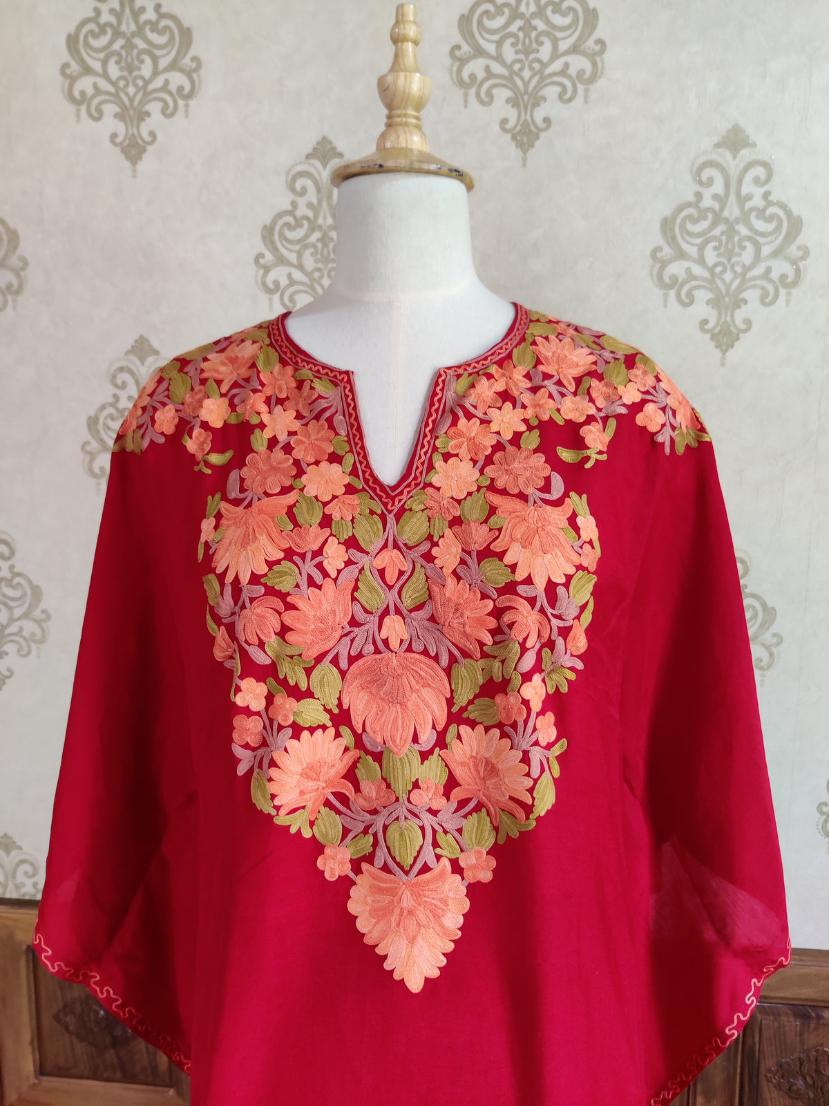 Scarlet Splendor Aari Embroidered Kurti