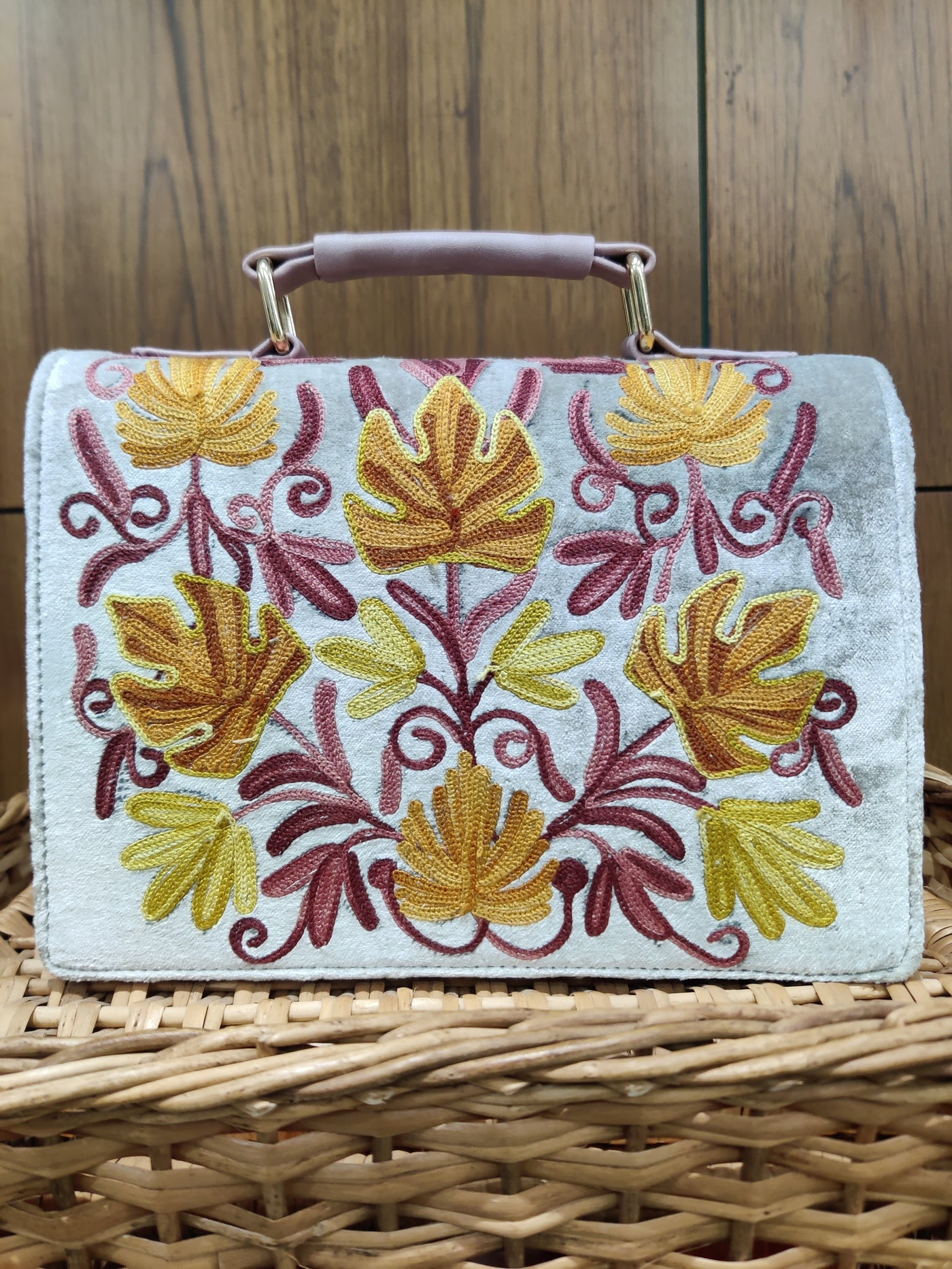 Autumn Splendor Kashmiri Embroidered Handbag