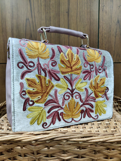 Autumn Splendor Kashmiri Embroidered Handbag