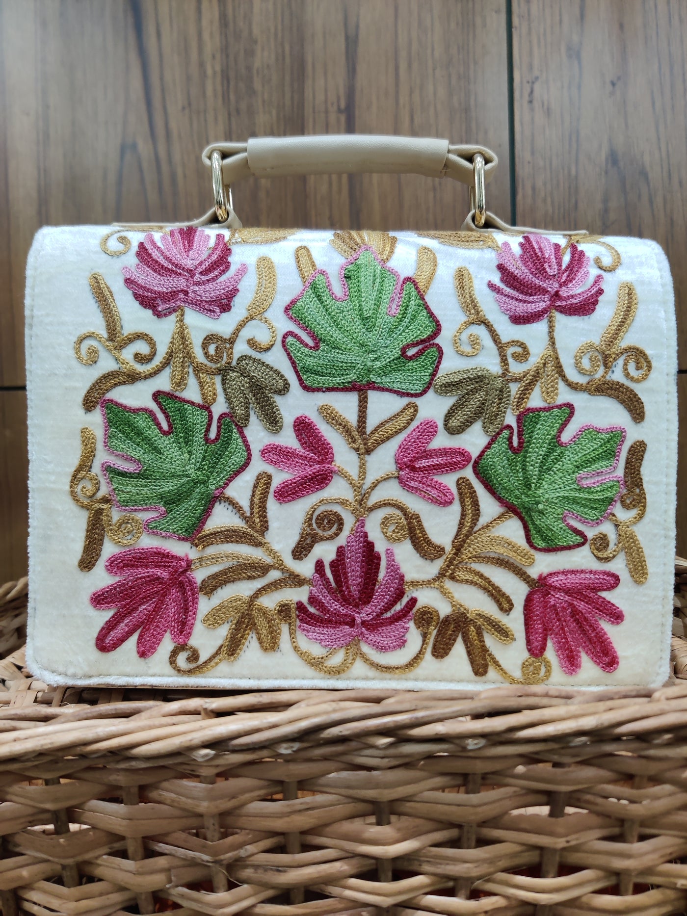 Rose Garden Kashmiri Embroidered Bag