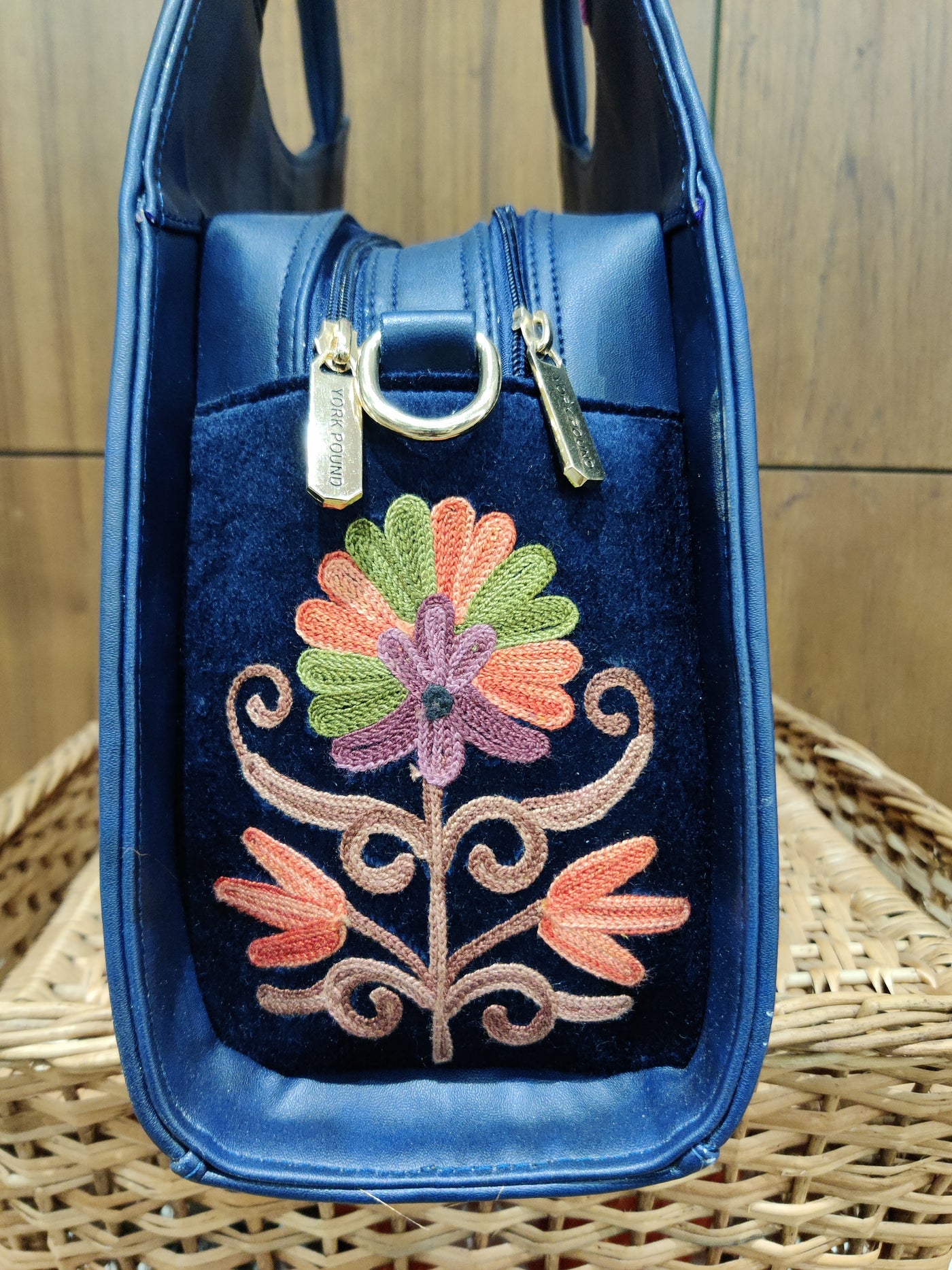 Sapphire Garden Kashmiri Embroidered Bag