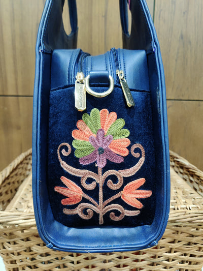 Sapphire Garden Kashmiri Embroidered Bag