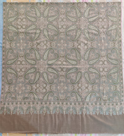 3 Yards : Pastel Enchantment Sozni Hand Embroidered Pure Pashmina Shawl