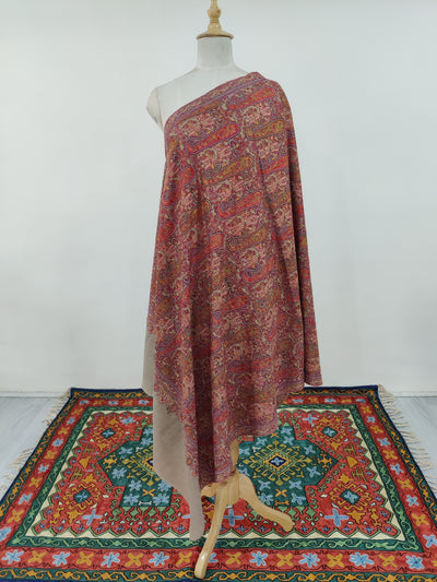 Ruby Heritage Sozni Embroidered Pure Pashmina Shawl