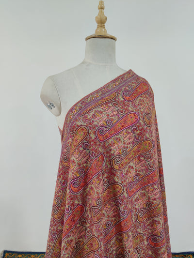 Ruby Heritage Sozni Embroidered Pure Pashmina Shawl