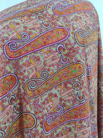 Ruby Heritage Sozni Embroidered Pure Pashmina Shawl