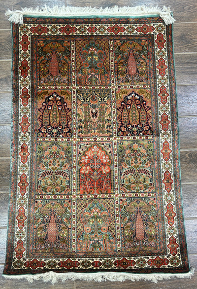 Autumn Splendor - Pure Silk Hand Knotted Kashmiri Carpet (2.5FT * 4FT)