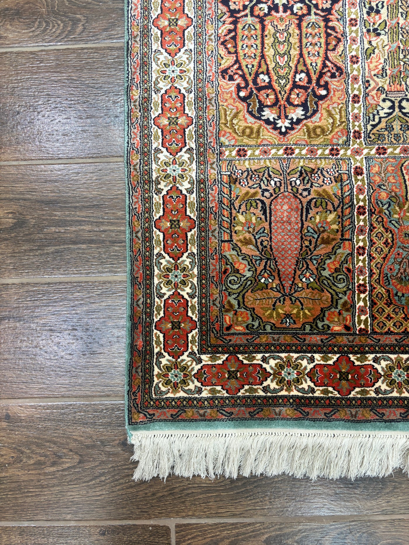 Autumn Splendor - Pure Silk Hand Knotted Kashmiri Carpet (2.5FT * 4FT)