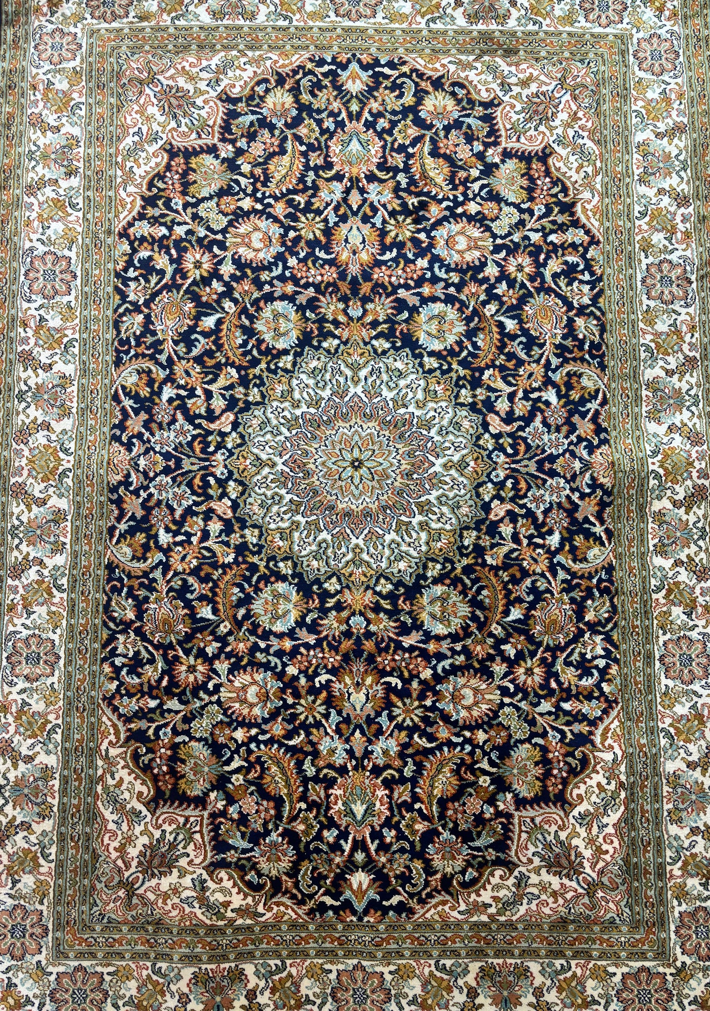 Royal Embrace - Pure Silk Hand Knotted Kashmiri Carpet (2.5FT * 4FT)