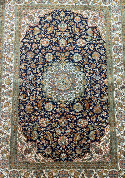 Royal Embrace - Pure Silk Hand Knotted Kashmiri Carpet (2.5FT * 4FT)