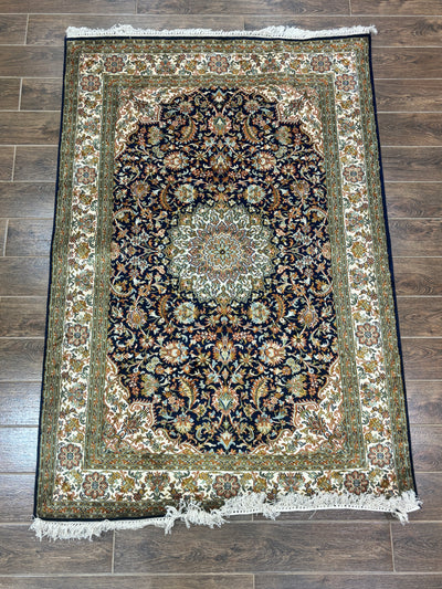 Royal Embrace - Pure Silk Hand Knotted Kashmiri Carpet (2.5FT * 4FT)