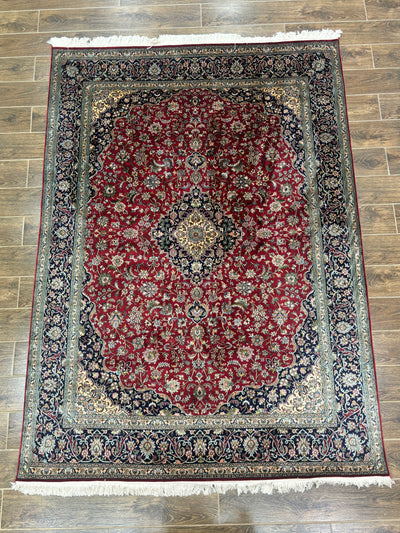 Ruby Elegance - Pure Silk Hand Knotted Kashmiri Carpet (3FT * 5FT)