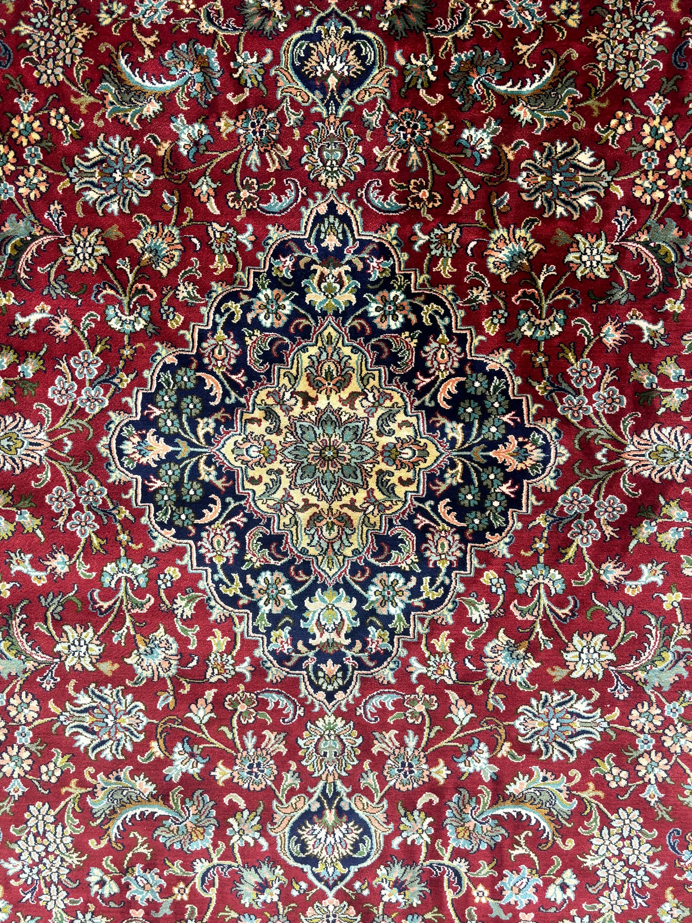 Ruby Elegance - Pure Silk Hand Knotted Kashmiri Carpet (3FT * 5FT)