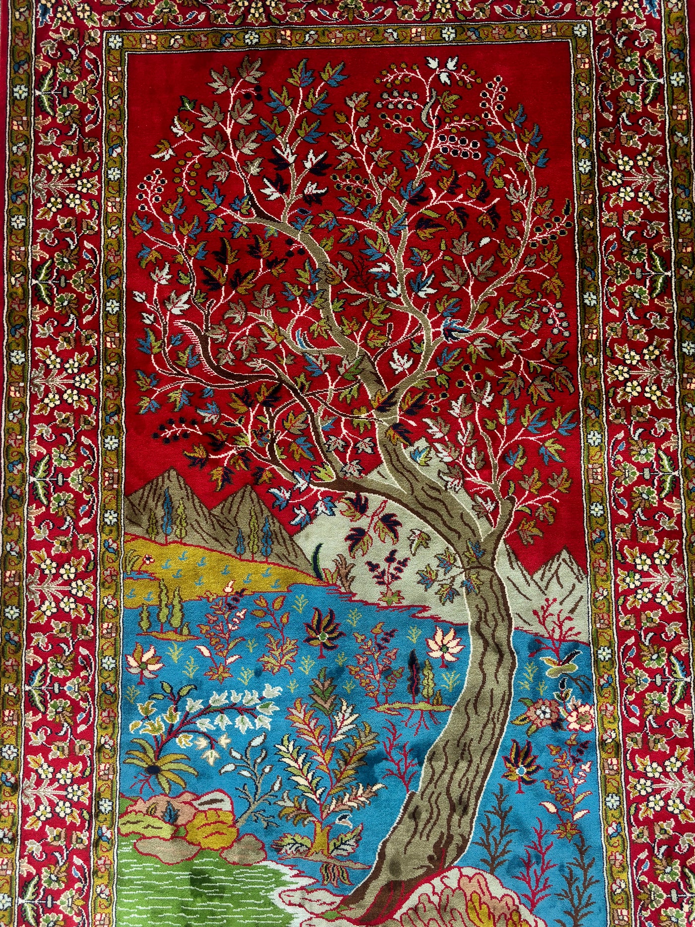 Tree of Life - Pure Silk Hand Knotted Kashmiri Carpet (2.5FT * 4FT)