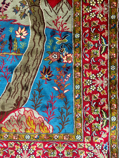 Tree of Life - Pure Silk Hand Knotted Kashmiri Carpet (2.5FT * 4FT)