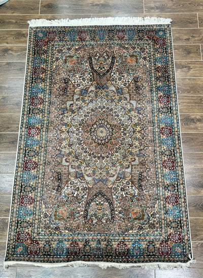 Celestial Harmony - Pure Silk Hand Knotted Kashmiri Carpet (3FT * 5FT)