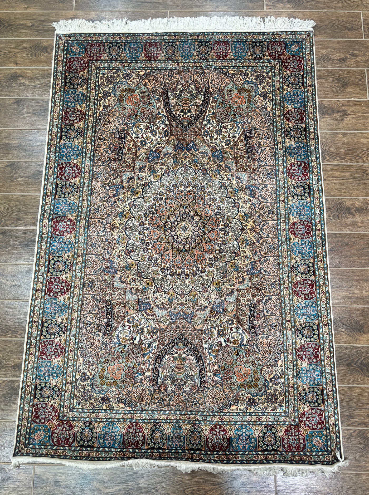 Celestial Harmony - Pure Silk Hand Knotted Kashmiri Carpet (3FT * 5FT)