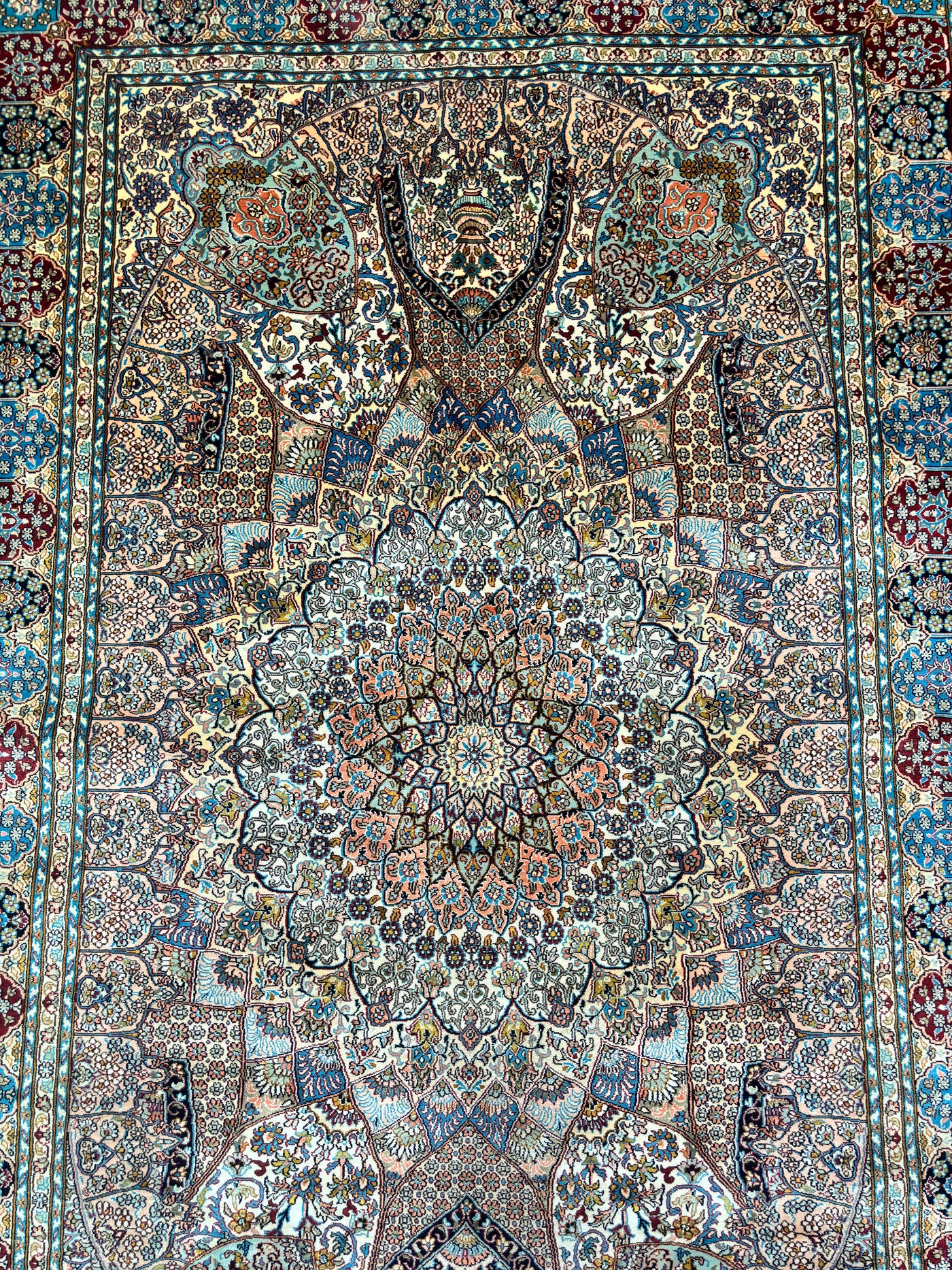 Celestial Harmony - Pure Silk Hand Knotted Kashmiri Carpet (3FT * 5FT)